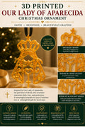 3D Printed Our Lady of Aparecida Christmas Ornament - 3D printed holiday-christmas by TX3D Printing Co.