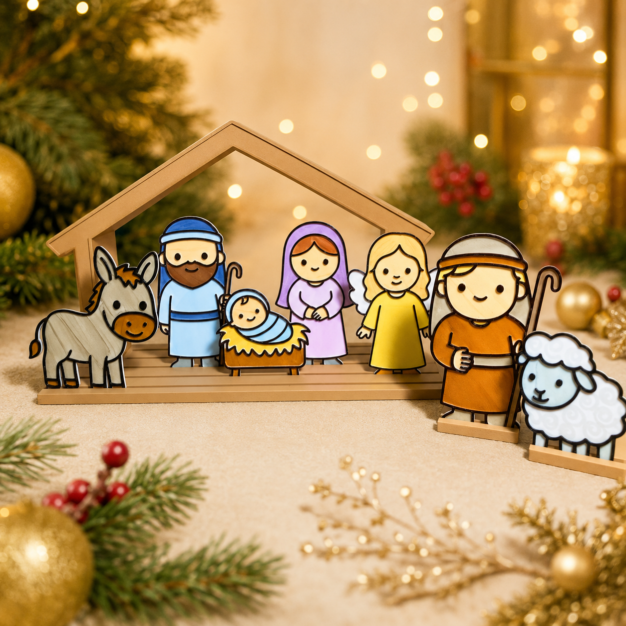 Childrens Nativity Paint Set - 3D printed religious by TX3D Printing Co.