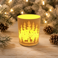 Glowing Winter Forest Tealight Holder - 3D printed holiday-christmas by TX3D Printing Co.