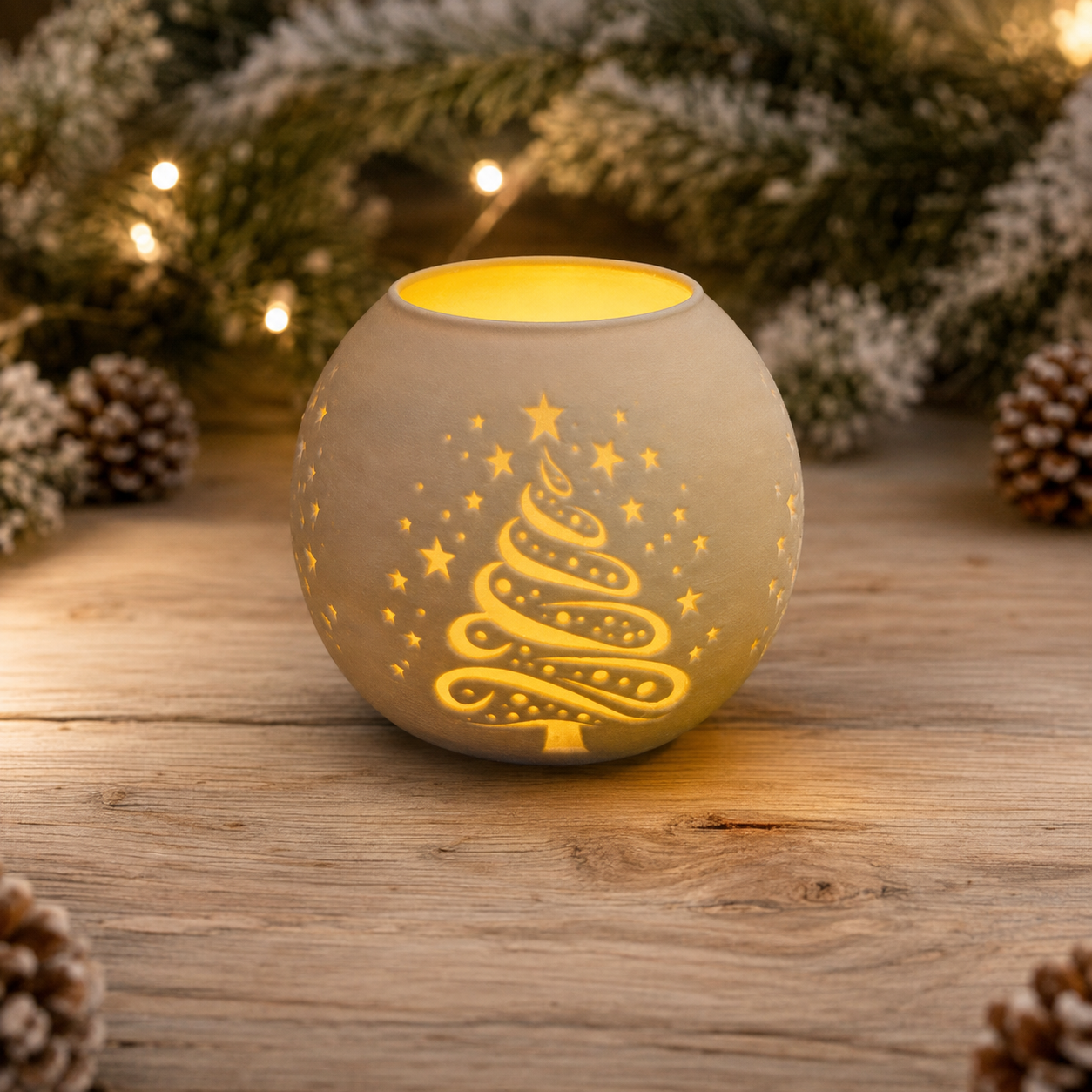 Christmas Tree Tealight Holder - 3D printed holiday-christmas by TX3D Printing Co.