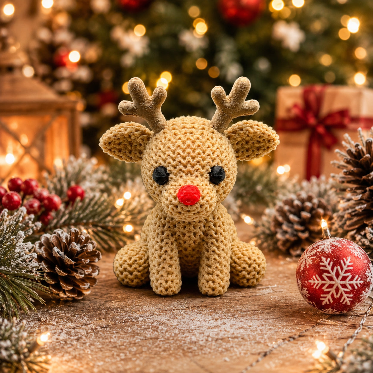 3D Printed Knitted Reindeer - 3D printed holiday-christmas by TX3D Printing Co.