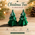 Christmas Tree Earrings | Metalic - 3D printed holiday-christmas by TX3D Printing Co.