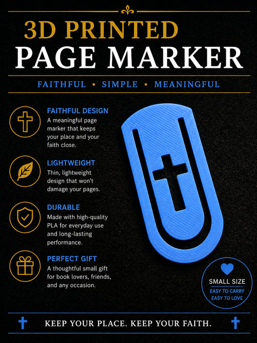 3D Printed Cross Page Marker - 3D printed religious by TX3D Printing Co.