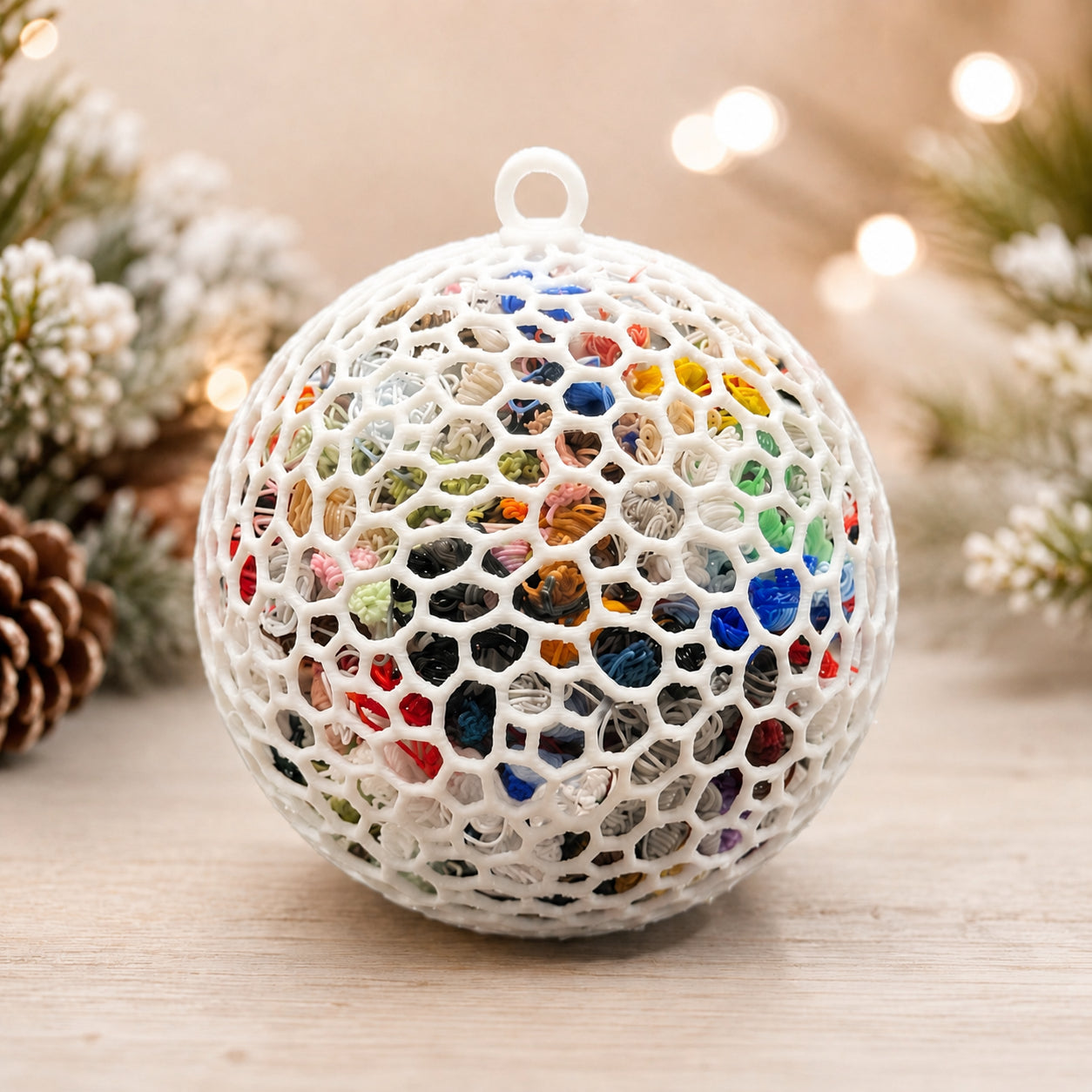 3D Printed Filament Scrap Ornament - 3D printed holiday-christmas by TX3D Printing Co.