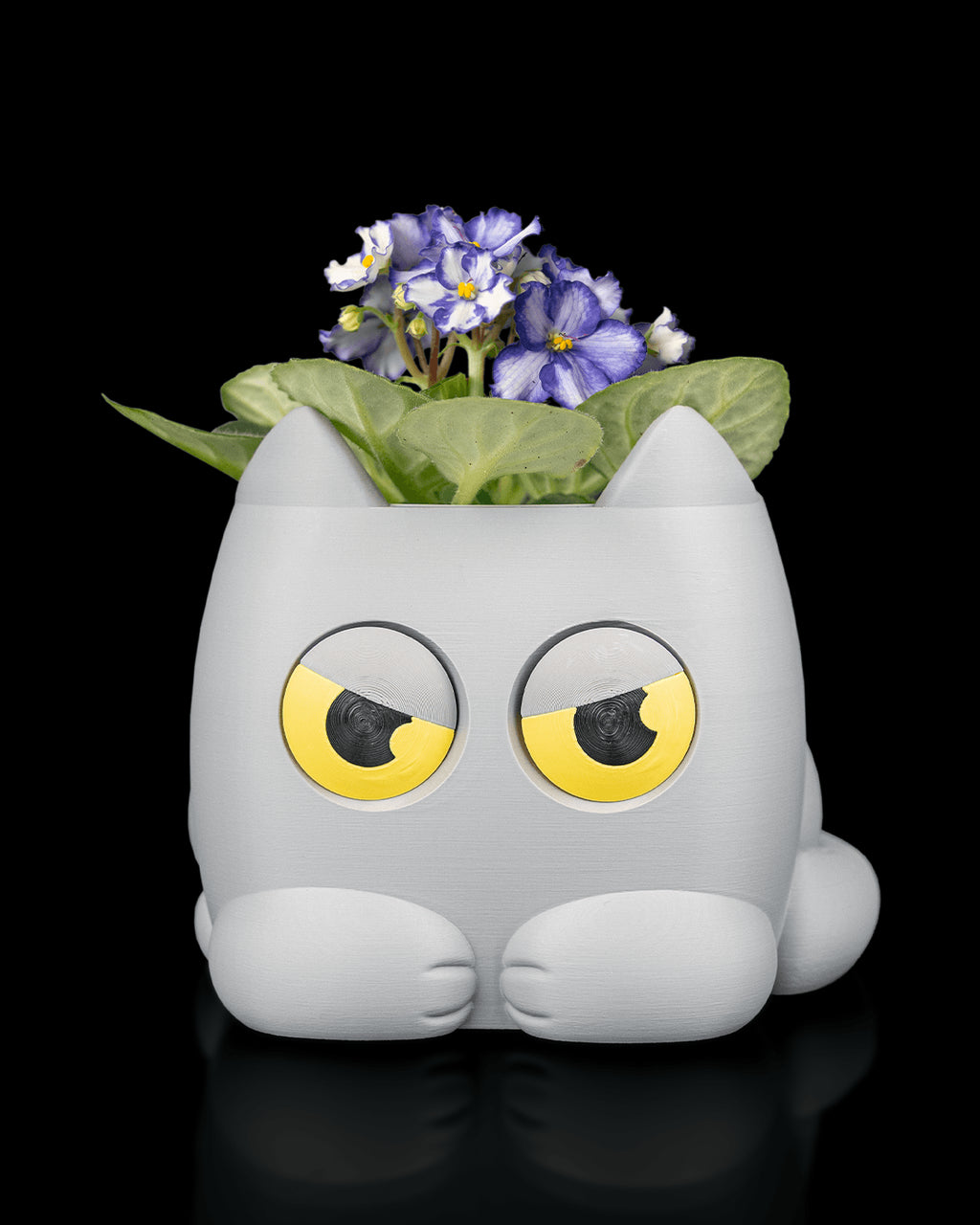 Grumpy Kitty - Planter - 3D printed planter by TX3D Printing Co.