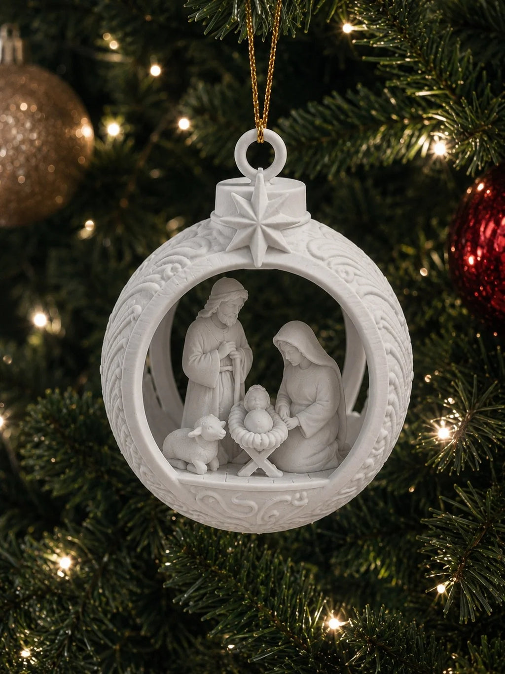Nativity Scene Christmas Ornament - 3D printed holiday-christmas by TX3D Printing Co.