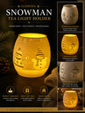 3D Printed Glowing Snowman Tea Light Holder - 3D printed holiday-christmas by TX3D Printing Co.