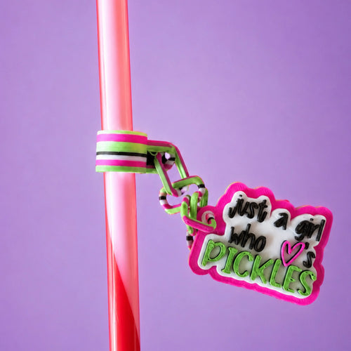 "Just a Girl" Straw Charm - 3D printed straw topper & accessories by TX3D Printing Co.