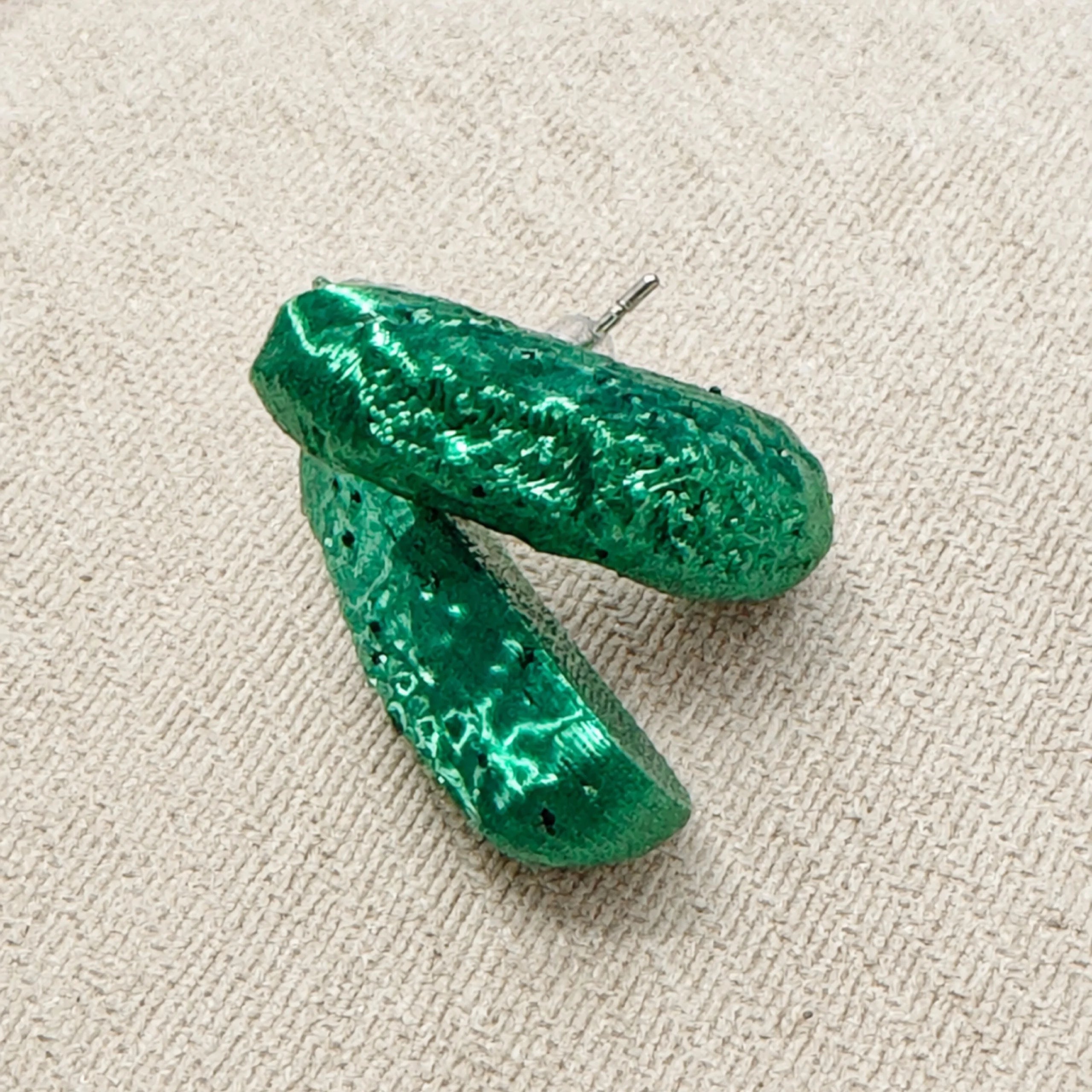 Gherkin Pickle Earrings - 3D printed jewelry by TX3D Printing Co.