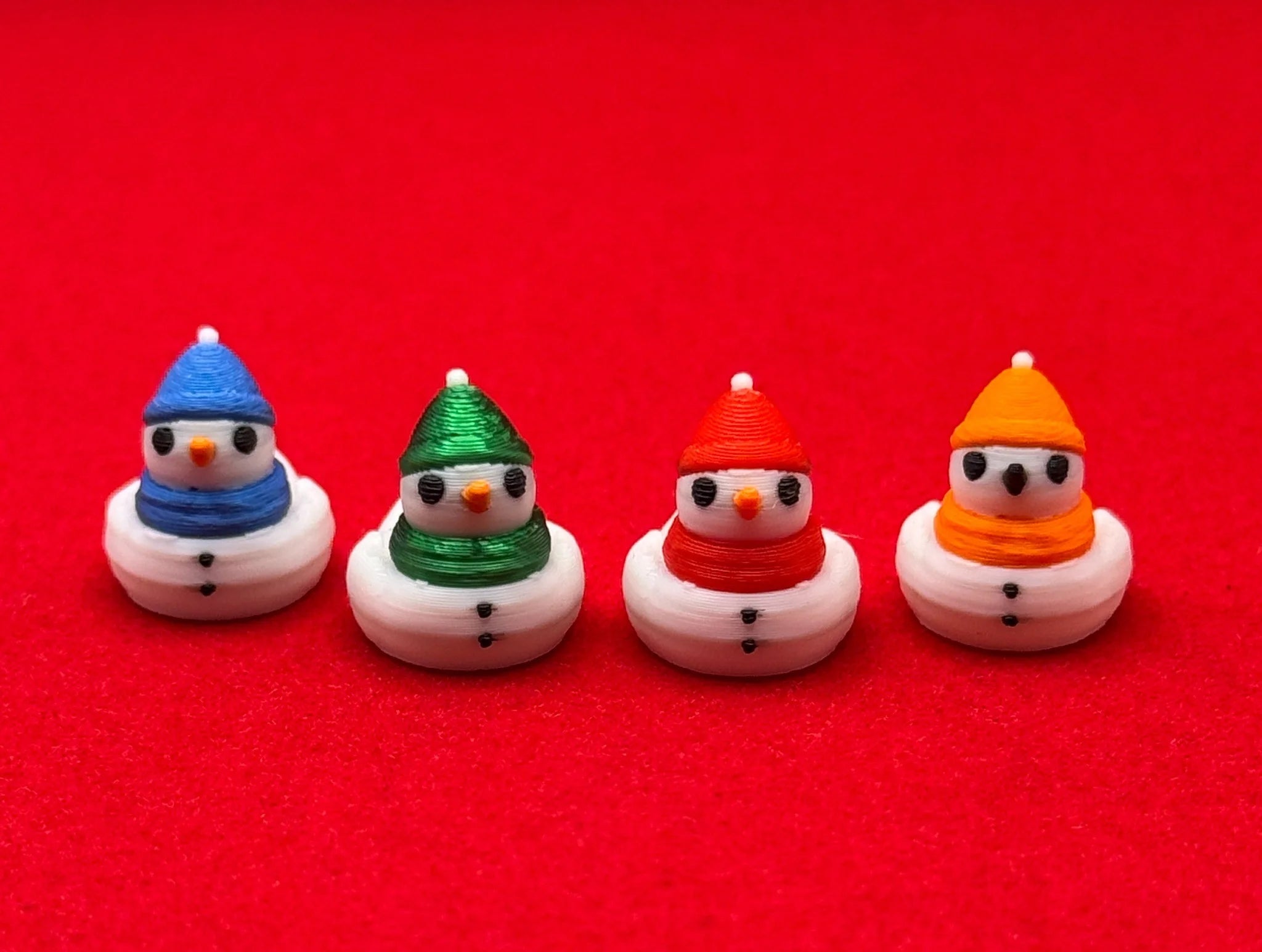 Mini 3D Printed Snowman Ducks - 3D printed holiday-christmas by TX3D Printing Co.
