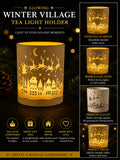 3D Printed Glowing Winter Village Tea Light Holder - 3D printed holiday-christmas by TX3D Printing Co.