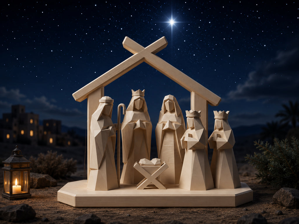 Modern Nativity Scene - 3D printed holiday-christmas by TX3D Printing Co.
