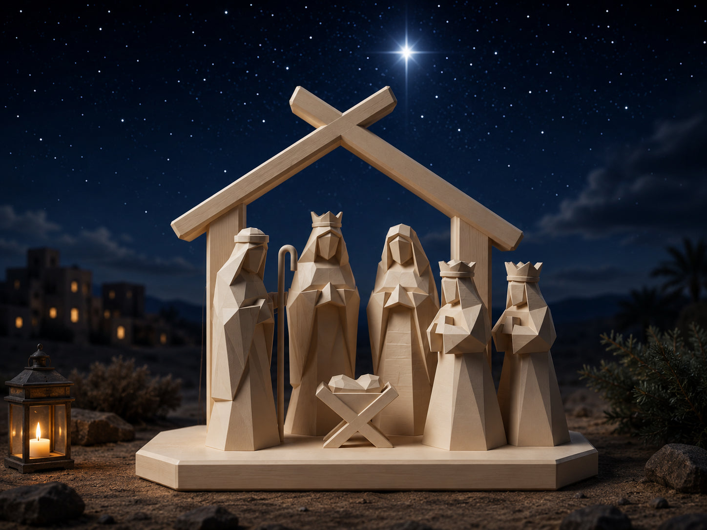 Modern Nativity Scene - 3D printed holiday-christmas by TX3D Printing Co.