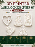 5-Piece 3D Printed Catholic Cookie Cutter Set - 3D printed religious by TX3D Printing Co.