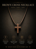Brown Cross Necklace - 3D printed jewelry by TX3D Printing Co.