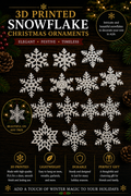 3D Printed Snowflake Christmas Ornaments - 3D printed holiday-christmas by TX3D Printing Co.